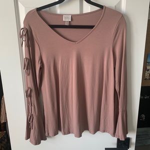 Rose long-sleeve blouse